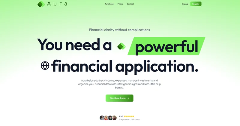 Aura - Personalni AI Finansijski asistent website preview