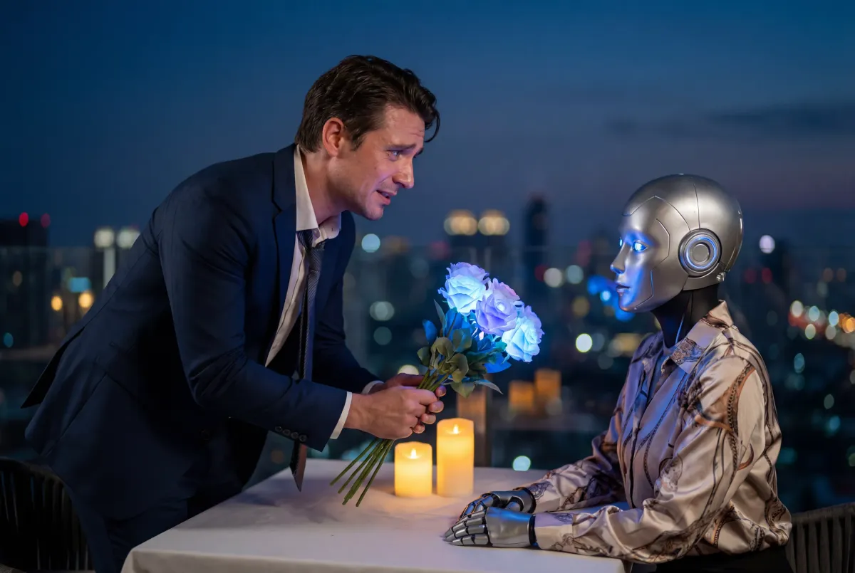Romantična večera sa AI robotom - brendovi i chatbotovi