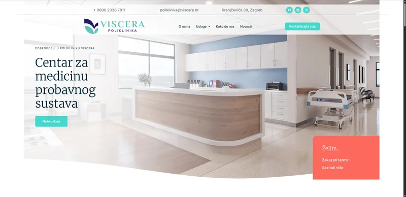 Viscera Poliklinika website preview